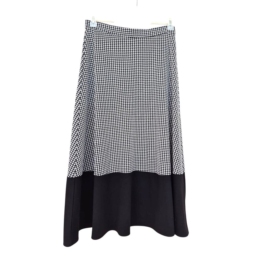 Vintage Womens Skirt Sz 8 Maxi Herringbone Black White Y2K Dark Academia Retro